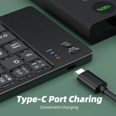 Bàn phím gấp mỏng Bluetooth 5.2, gập lại đa thiết bị, không dây - Giá 363.000đ