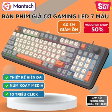 Bàn Phím Giả Cơ Gaming K82 LED Pro - Phím Êm, Giảm Ồn, Núm Xoay Âm Lượng, Chống Nước, Giá Ưu Đãi 339k