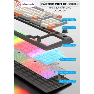 Bàn Phím Giả Cơ Gaming K82 LED Pro - Phím Êm, Giảm Ồn, Núm Xoay Âm Lượng, Chống Nước, Giá Ưu Đãi 339k