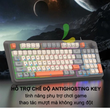 Bàn Phím Giả Cơ HOSAN Xunfox K82 Có Dây 94 Phím - Nút Vặn Âm Lượng, Giá 259.000 VNĐ