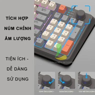 Bàn Phím Giả Cơ HOSAN Xunfox K82 Có Dây 94 Phím - Nút Vặn Âm Lượng, Giá 259.000 VNĐ
