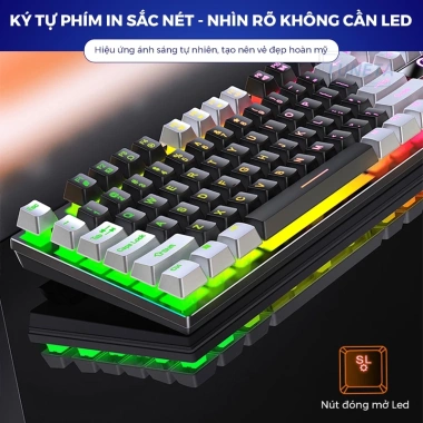 Bàn phím giả cơ LUNETA KB03 LED đa màu, công thái học K500 - Giá ưu đãi 165.610₫
