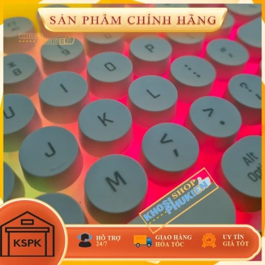 Bàn phím giả cơ nút tròn 2 màu đen trắng, LED đa màu, siêu bền, chỉ 129.900 VND 4