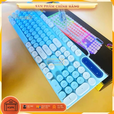 Bàn phím giả cơ nút tròn 2 màu đen trắng, LED đa màu, siêu bền, chỉ 129.900 VND 7
