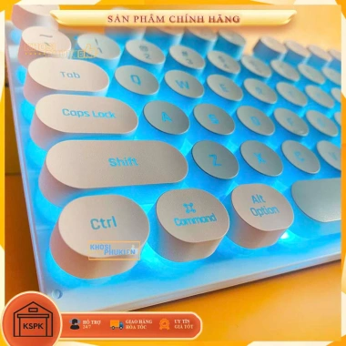 Bàn phím giả cơ nút tròn 2 màu đen trắng, LED đa màu, siêu bền, chỉ 129.900 VND 8