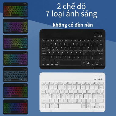 Bàn phím GOOJODOQ và Chuột Bluetooth không dây LED, đèn nền cho iPad & Android 5