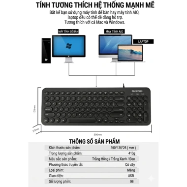 Bàn phím K19 sang trọng, thiết kế bắt mắt - Giá ưu đãi 175.000đ, giảm 42.000đ