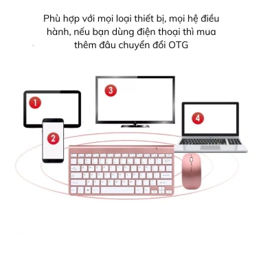 Bàn phím không dây 2.4G nhỏ gọn, tương thích mọi thiết bị, văn phòng 24/7 - 280.000đ