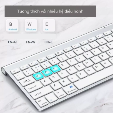 Bàn phím không dây 2.4G nhỏ gọn, tương thích mọi thiết bị, văn phòng 24/7 - 280.000đ
