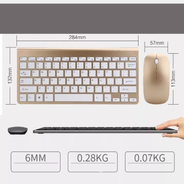 Bàn phím không dây 2.4G nhỏ gọn, tương thích mọi thiết bị, văn phòng 24/7 - 280.000đ
