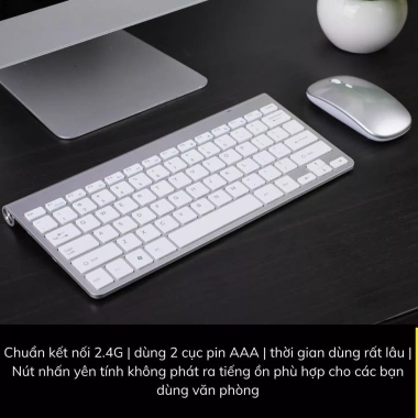 Bàn phím không dây 2.4G nhỏ gọn, tương thích mọi thiết bị, văn phòng 24/7 - 280.000đ
