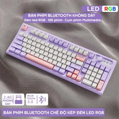 Bàn Phím Không Dây 3 Mode EWEADN V1 Pro Bluetooth + 2.4GHz, LED RGB, Pin 4.000mAh, Núm Xoay Âm Lượng - 640.000₫ 10 Bàn Phím Không Dây 3 Mode EWEADN V1 Pro Bluetooth + 2.4GHz, LED RGB, Pin 4.000mAh, Núm Xoay Âm Lượng - 640.000₫ 10