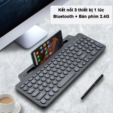 Bàn Phím Không Dây BK569 - 3 Chế Độ, Tương Thích Bluetooth, Giá Chỉ 299.000 VND