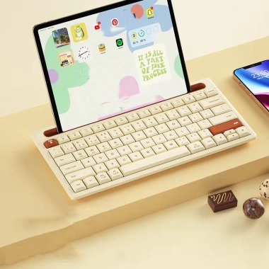 Bàn phím không dây Bluetooth 79 phím, khe giữ điện thoại, đa phương tiện Windows Mac Android - 636.808₫