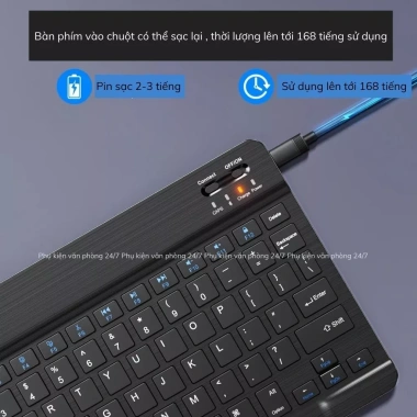 Bàn phím không dây Bluetooth cho iPad và Laptop - Phụ kiện văn phòng 24/7, giảm giá chỉ 200.000đ
