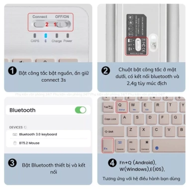 Bàn phím không dây Bluetooth cho iPad và Laptop - Phụ kiện văn phòng 24/7, giảm giá chỉ 200.000đ 4 Bàn phím không dây Bluetooth cho iPad và Laptop - Phụ kiện văn phòng 24/7, giảm giá chỉ 200.000đ 4