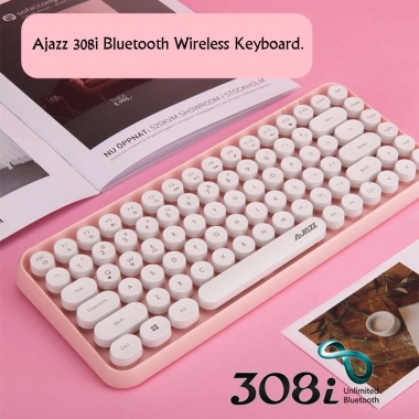 Bàn phím không dây Bluetooth đa thiết bị Steam Retro Round Keycap 308I - Giá chỉ 540.100 VND, phù hợp điện thoại, tablet, laptop