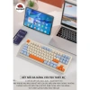 Bàn phím không dây Bluetooth Free Wolf M87 LED cầu vồng 87 phím PBT, pin sạc 509k 2