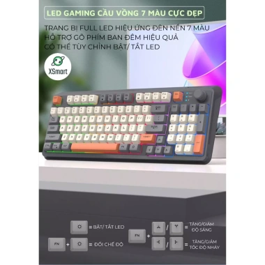 Bàn Phím Không Dây Bluetooth Full Size K94 LED với 2 chế độ Pin Sạc, giá chỉ 319.000₫ 6