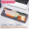 Bàn Phím Không Dây Bluetooth M96 LED 7 Màu, Phím PBT, Gõ Êm Chống Ồn, 2 Mode, Tương Thích Win & Mac 10