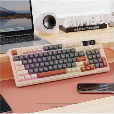 Bàn phím không dây Bluetooth M96 Rainbow, Pin sạc 2.000mAh, Phím PBT, 489.000đ 2