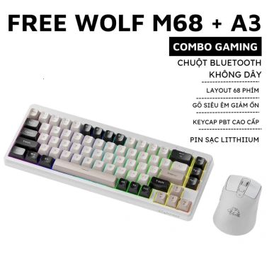Bàn phím không dây Core X Free Wolf M68 Bluetooth 5.3 LED Pin sạc - Giá 279.000₫
