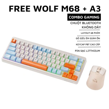 Bàn phím không dây Core X Free Wolf M68 Bluetooth 5.3 LED Pin sạc - Giá 279.000₫