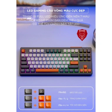 Bàn Phím Không Dây Gaming FREEWOLF M87 - Bluetooth và USB 2.4G, Ưu Đãi 605.200đ 4