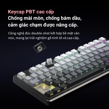 Bàn Phím Không Dây IP98 PRO Bluetooth 2.4G USB - Không ồn, LED RGB, núm xoay, game & văn phòng - Giá chỉ 447.000₫ 3