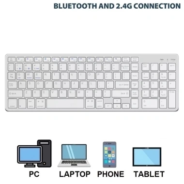 Bàn phím không dây K635 - pin sạc TypeC, đa kết nối Bluetooth 5.0/3.0 & USB 2.4GHz, giảm giá 18% 2