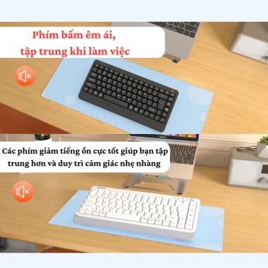 Bàn phím không dây Meetion BTK500 87 phím, chống ồn, Bluetooth/USB, 100h pin sạc, giá 339.000đ 9