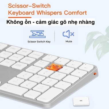 Bàn phím không dây Meetion iKey K230 Dual Mode Bluetooth/2.4G Full phím không ồn, pin sạc Type‑C, giá 629.000₫ 3