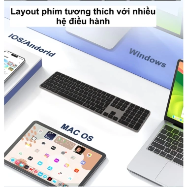 Bàn phím không dây Meetion iKey K230 Dual Mode Bluetooth/2.4G Full phím không ồn, pin sạc Type‑C, giá 629.000₫ 6