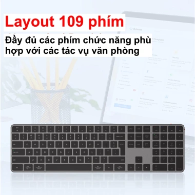 Bàn phím không dây Meetion iKey K230 Dual Mode Bluetooth/2.4G Full phím không ồn, pin sạc Type‑C, giá 629.000₫ 9