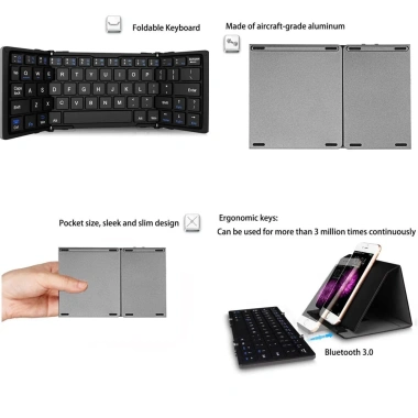 Bàn Phím Không Dây Mini Gấp Gọn Bluetooth Touchpad B033 - Giá 475.000₫