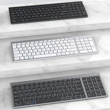 Bàn phím không dây mini W160 pin sạc đa kết nối Bluetooth 5.0/3.0 + USB 2.4G, giá ưu đãi 390k