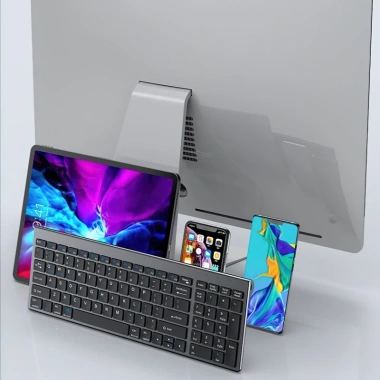 Bàn phím không dây mini W160 pin sạc đa kết nối Bluetooth 5.0/3.0 + USB 2.4G, giá ưu đãi 390k