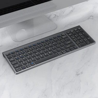 Bàn phím không dây mini W160 pin sạc đa kết nối Bluetooth 5.0/3.0 + USB 2.4G, giá ưu đãi 390k