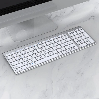 Bàn phím không dây mini W160 pin sạc đa kết nối Bluetooth 5.0/3.0 + USB 2.4G, giá ưu đãi 390k