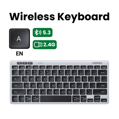 Bàn phím không dây UGREEN Slim Bluetooth 5.3 + 2.4G - Đen, im lặng, 550.271₫ 10