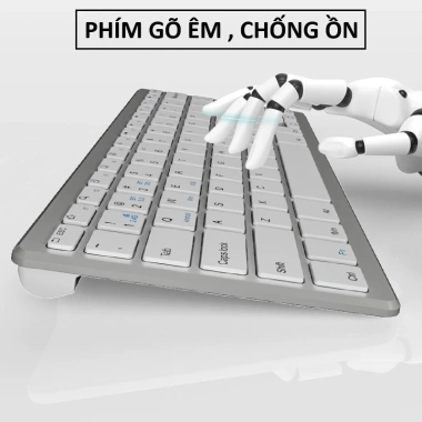 Bàn phím không dây W201S Bluetooth 5.0/USB 2.4G Siêu mỏng, PC, điện thoại - 255k