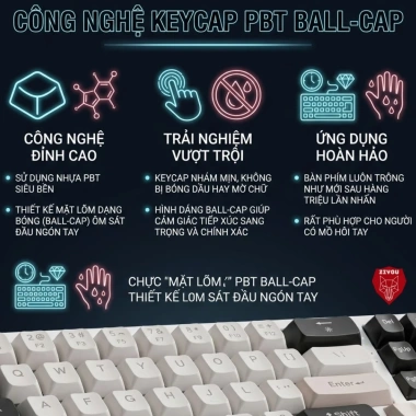 Bàn phím không dây Ziyou Free Wolf M68 Bluetooth 5.3 LED Pro, pin sạc, 279k 5