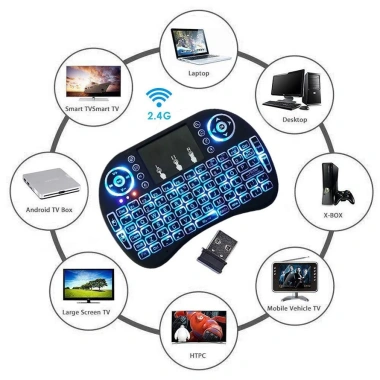 Bàn phím kiêm chuột mini I8 cảm ứng không dây - PS4, Android, Google, TV Box, chơi game, chỉ 86.900₫