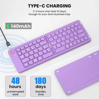 Bàn phím Mini HOMEIN Bluetooth gập lại, tắt tiếng, iOS Android Windows - Giá 233.860₫