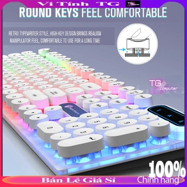 Bàn phím nút tròn giả cơ LED nhiều màu có dây VTTG100 Panstan Shipadoo Divipard 2