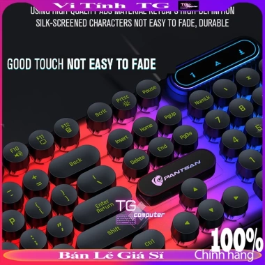 Bàn phím nút tròn giả cơ LED nhiều màu có dây VTTG100 Panstan Shipadoo Divipard 6