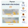 Bàn phím P7 Paynan Navy Flow 98 phím chống ồn, cáp rời, đèn LED rainbow, keycap navy‑xám‑trắng - Giá 300.000₫