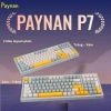 Bàn phím P7 Paynan Navy Flow 98 phím chống ồn, cáp rời, đèn LED rainbow, keycap navy‑xám‑trắng - Giá 300.000₫ 5