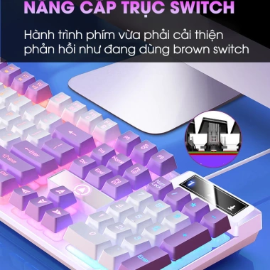 Bàn phím SIDOTECH K500 giả cơ LED RGB full 104 key, chống nước, cho laptop PC - 239.000 VND