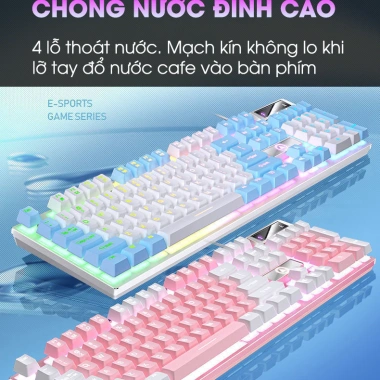Bàn phím SIDOTECH K500 giả cơ LED RGB full 104 key, chống nước, cho laptop PC - 239.000 VND